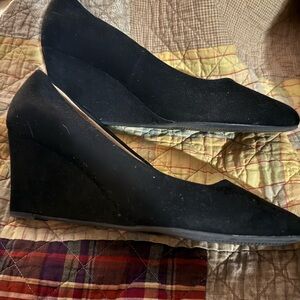 a new day Black Suede Wedge Pumps - Women